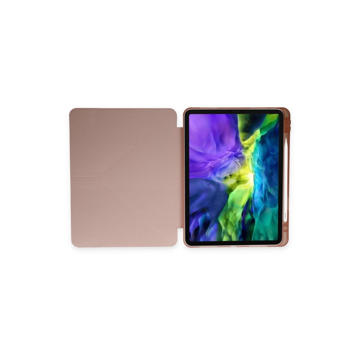 iPad 10.2 (8.nesil) Kılıf Kalemlikli Mars Tablet Kılıfı - Rose Gold