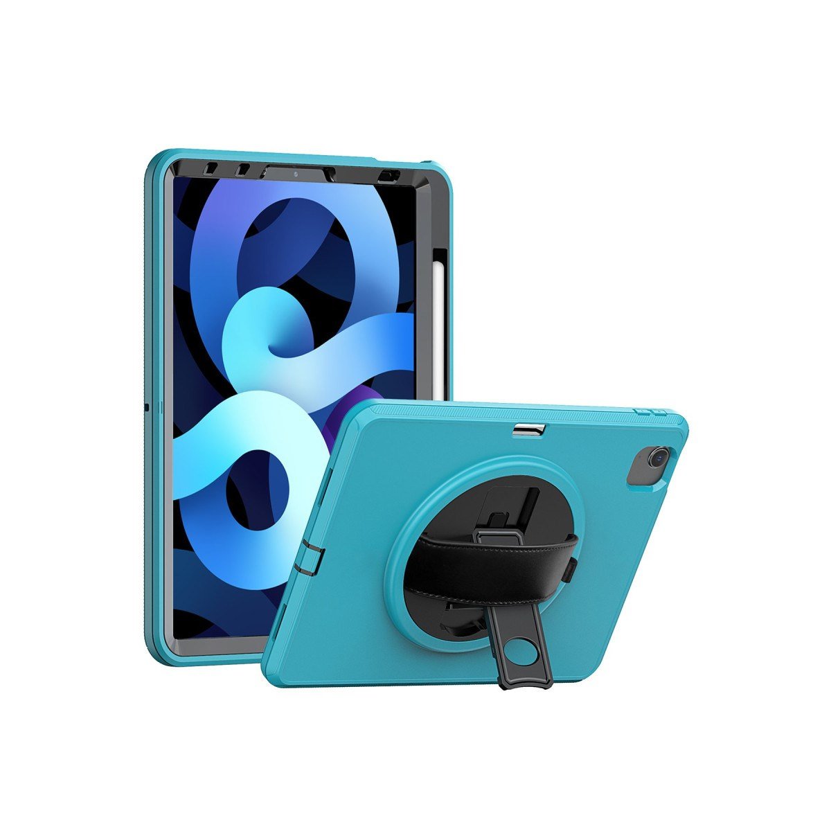 iPad 2022 10.9 (10.nesil) Kılıf Hand Strap Tablet Kılıfı - Turkuaz