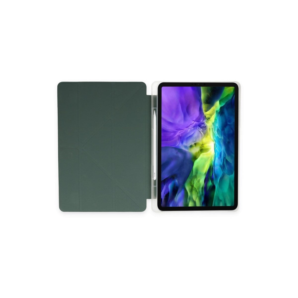 iPad 2022 10.9 (10.nesil) Kılıf Kalemlikli Mars Tablet Kılıfı - Koyu Yeşil