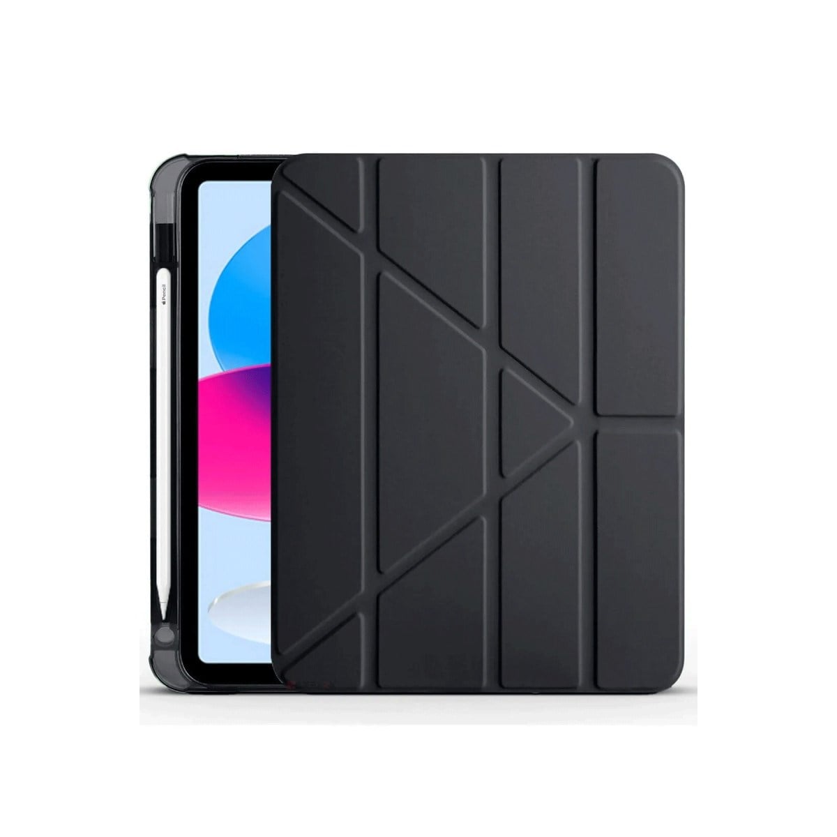 iPad 2022 10.9 (10.nesil) Kılıf Kalemlikli Mars Tablet Kılıfı - Siyah