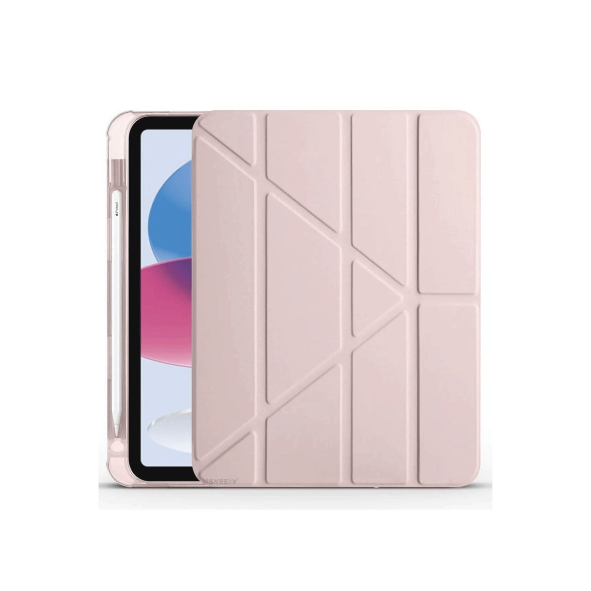 iPad 2022 10.9 (10.nesil) Kılıf Kalemlikli Mars Tablet Kılıfı - Rose Gold