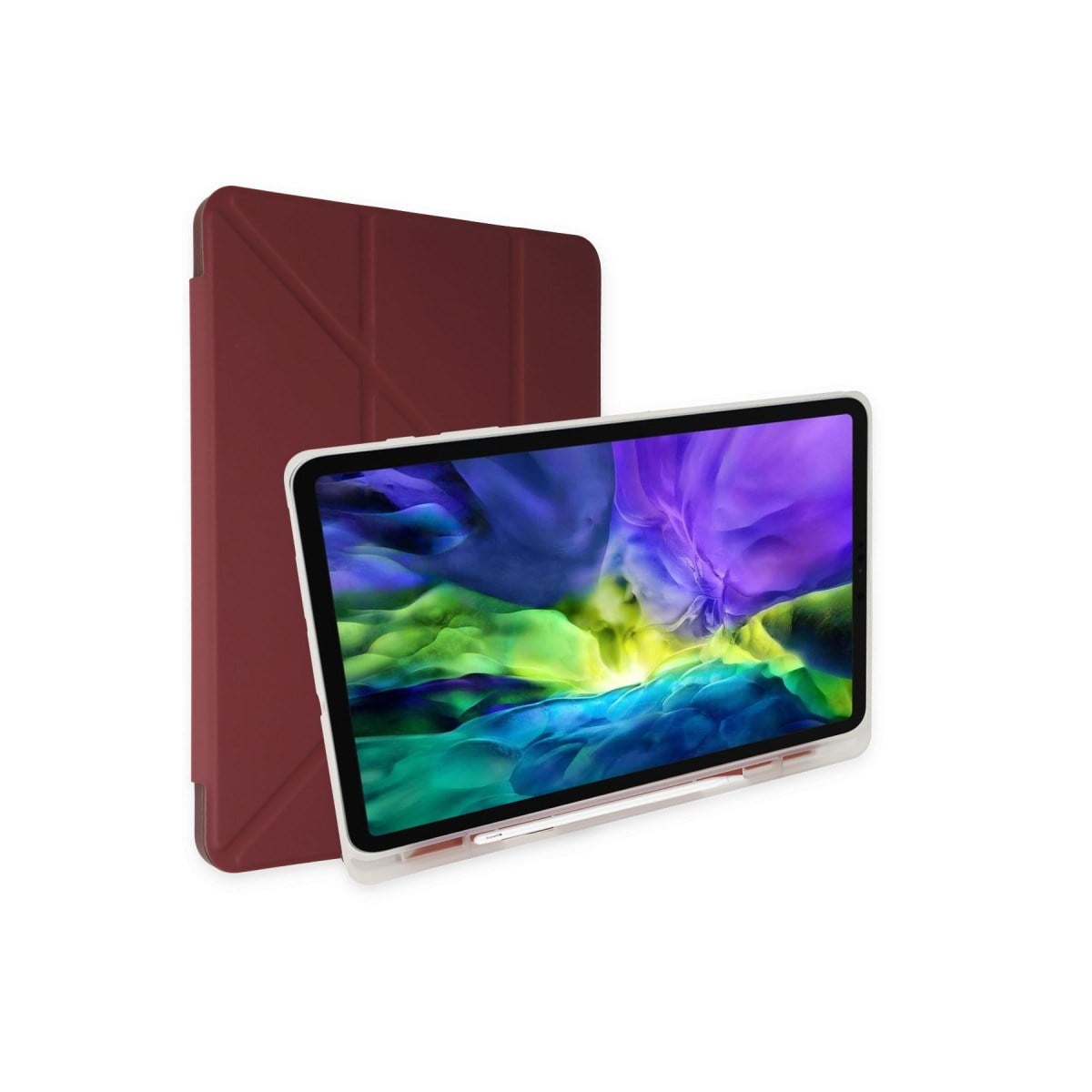 iPad 2022 10.9 (10.nesil) Kılıf Kalemlikli Mars Tablet Kılıfı - Mürdüm