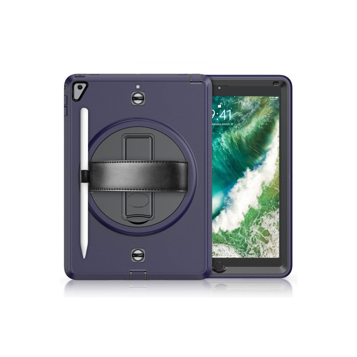 iPad 5 Air 9.7 Kılıf Strap-C Otterbox Tablet Kapak - Lacivert