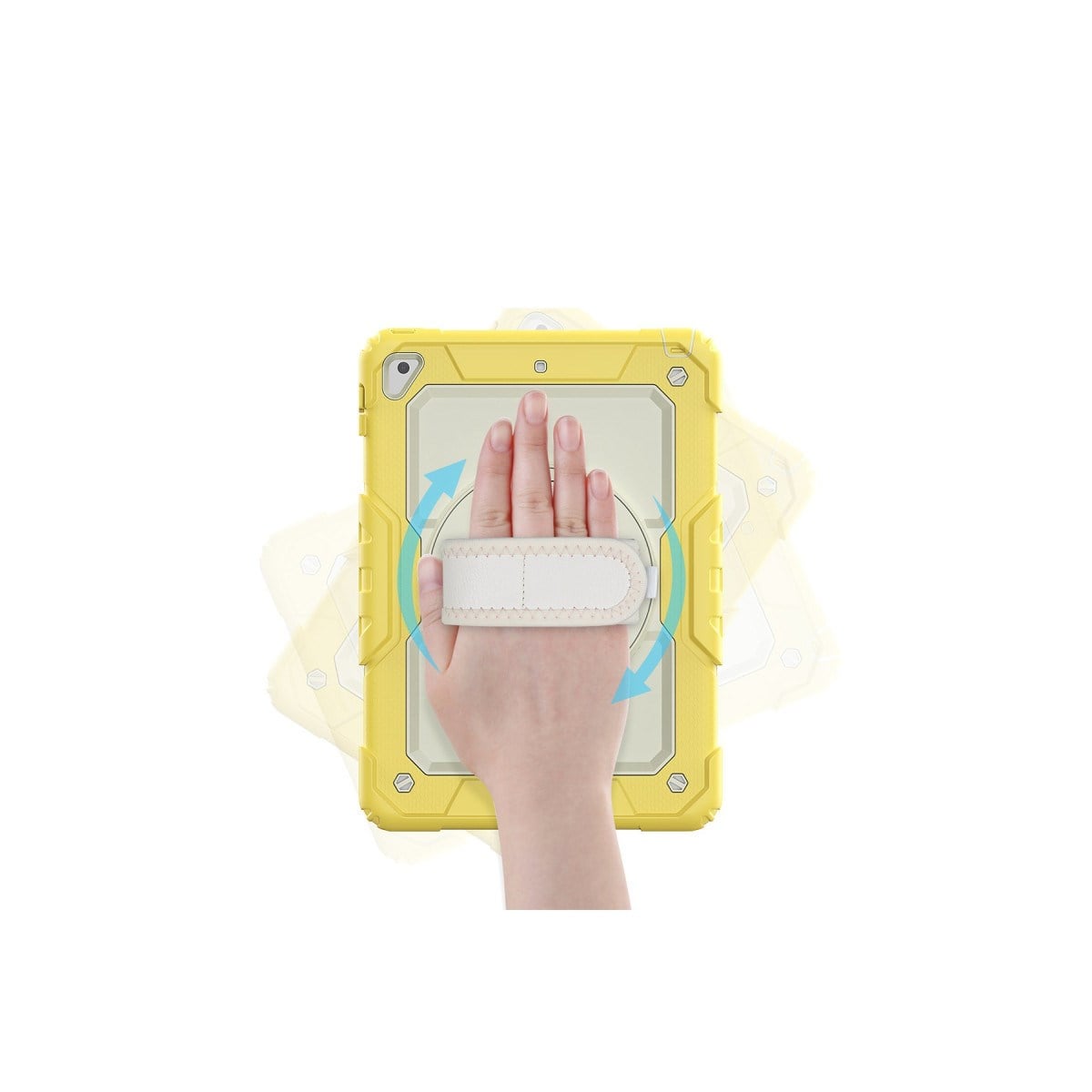 iPad 5 Air 9.7 Kılıf Strap New Tablet Kapak - Sarı