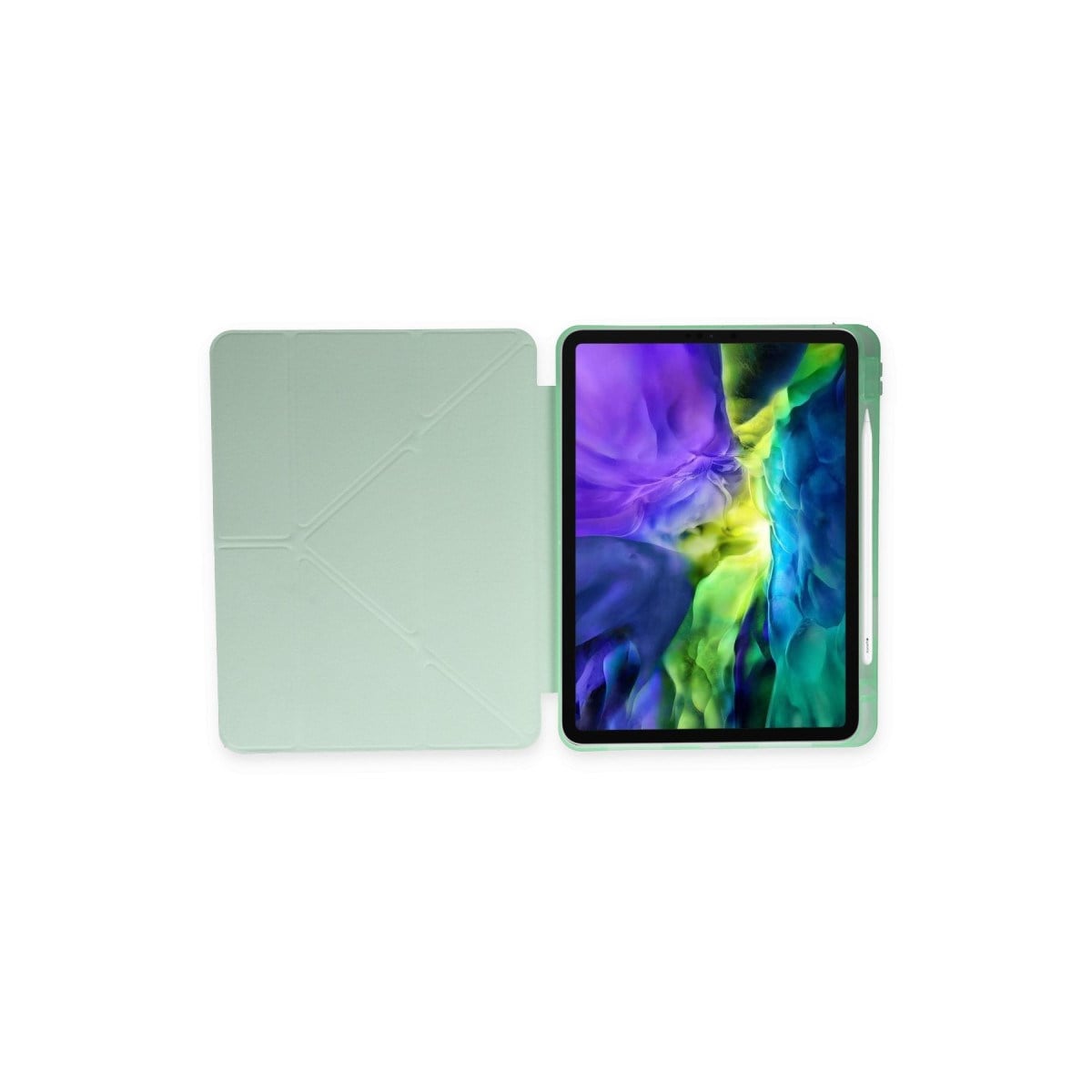 iPad Air 4 10.9 Kılıf Kalemlikli Mars Tablet Kılıfı - Açık Yeşil