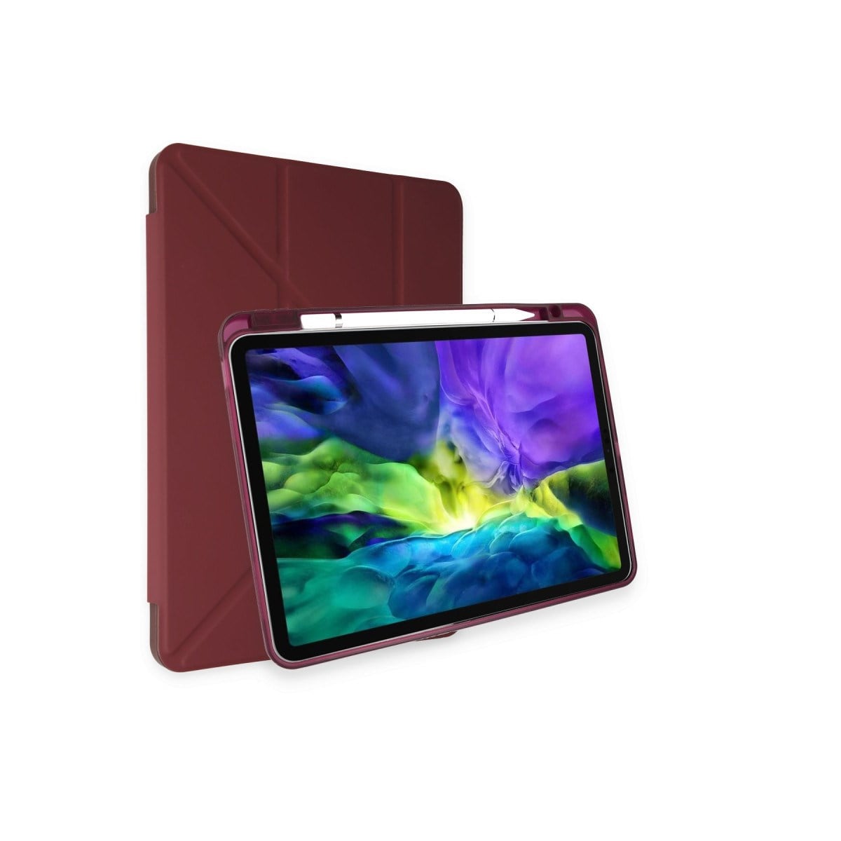 iPad Air 4 10.9 Kılıf Kalemlikli Mars Tablet Kılıfı - Mürdüm