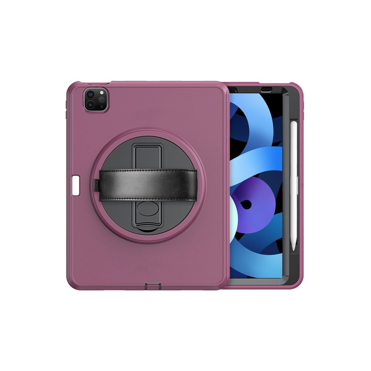 iPad Pro 11 (2018) Kılıf Hand Strap Tablet Kılıfı - Mürdüm