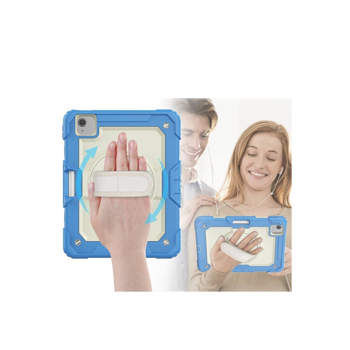 iPad Pro 11 (2020) Kılıf Strap New Tablet Kapak - Mavi