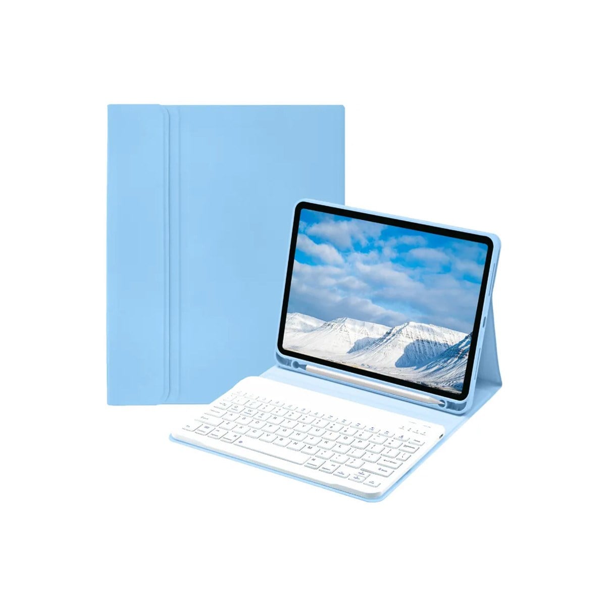 iPad Pro 11 (2022) Kılıf KC01 Smart Klavyeli Tablet Kılıfı - Açık Mavi