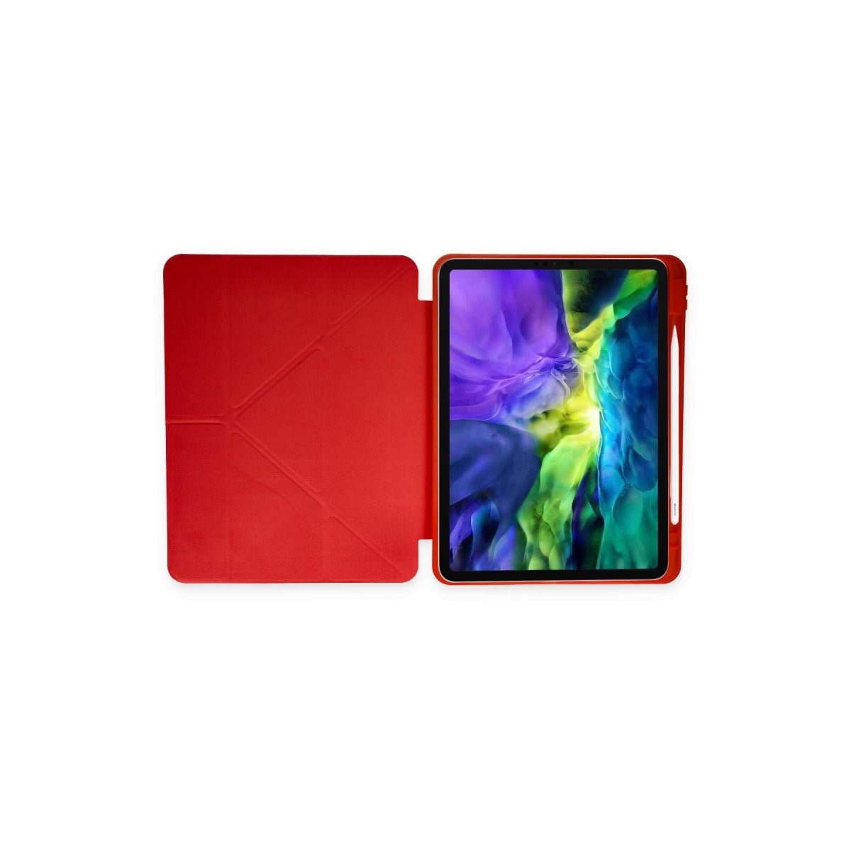 iPad Pro 11 (2024) Kılıf Kalemlikli Mars Tablet Kılıfı - Kırmızı