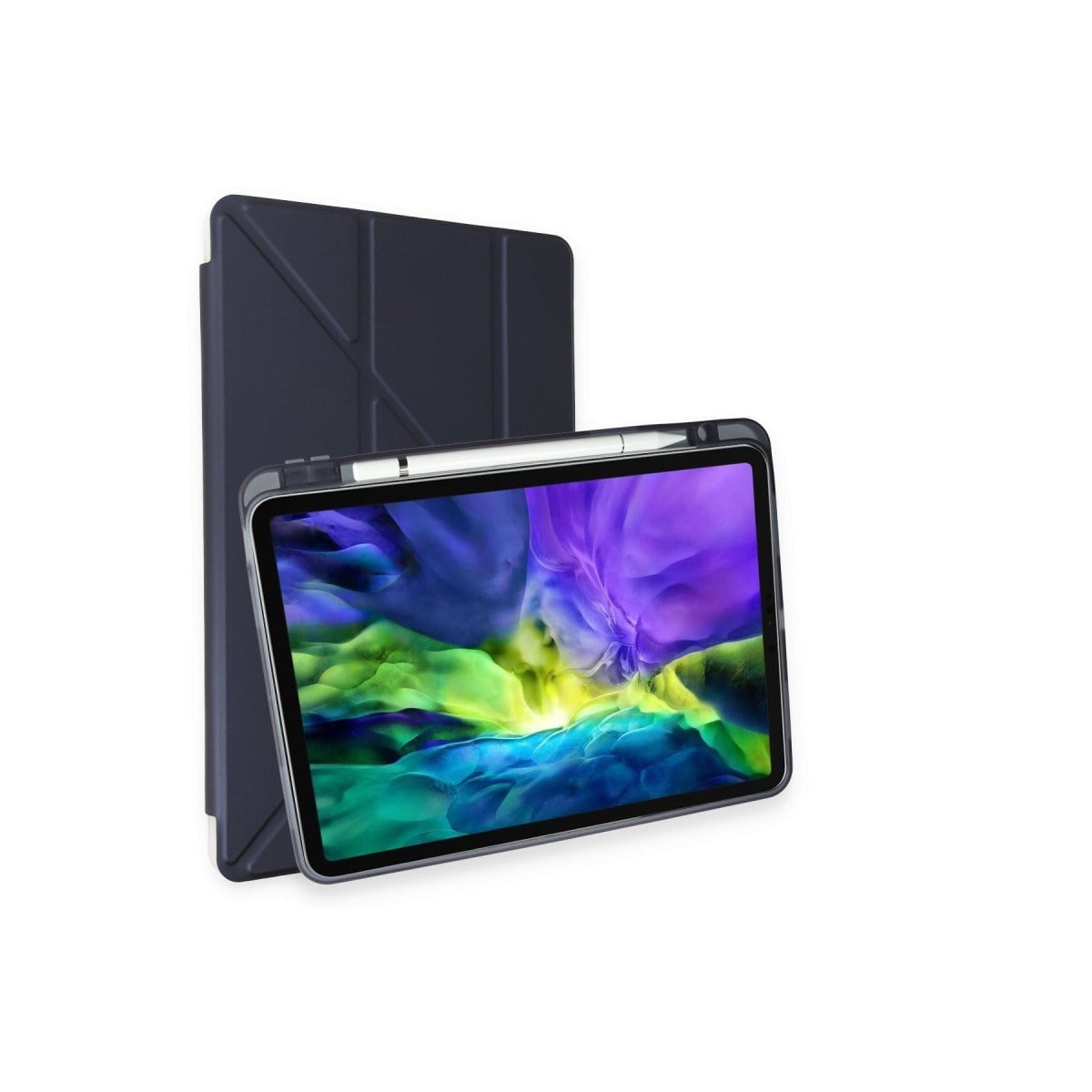 iPad Pro 11 (2024) Kılıf Kalemlikli Mars Tablet Kılıfı - Lacivert