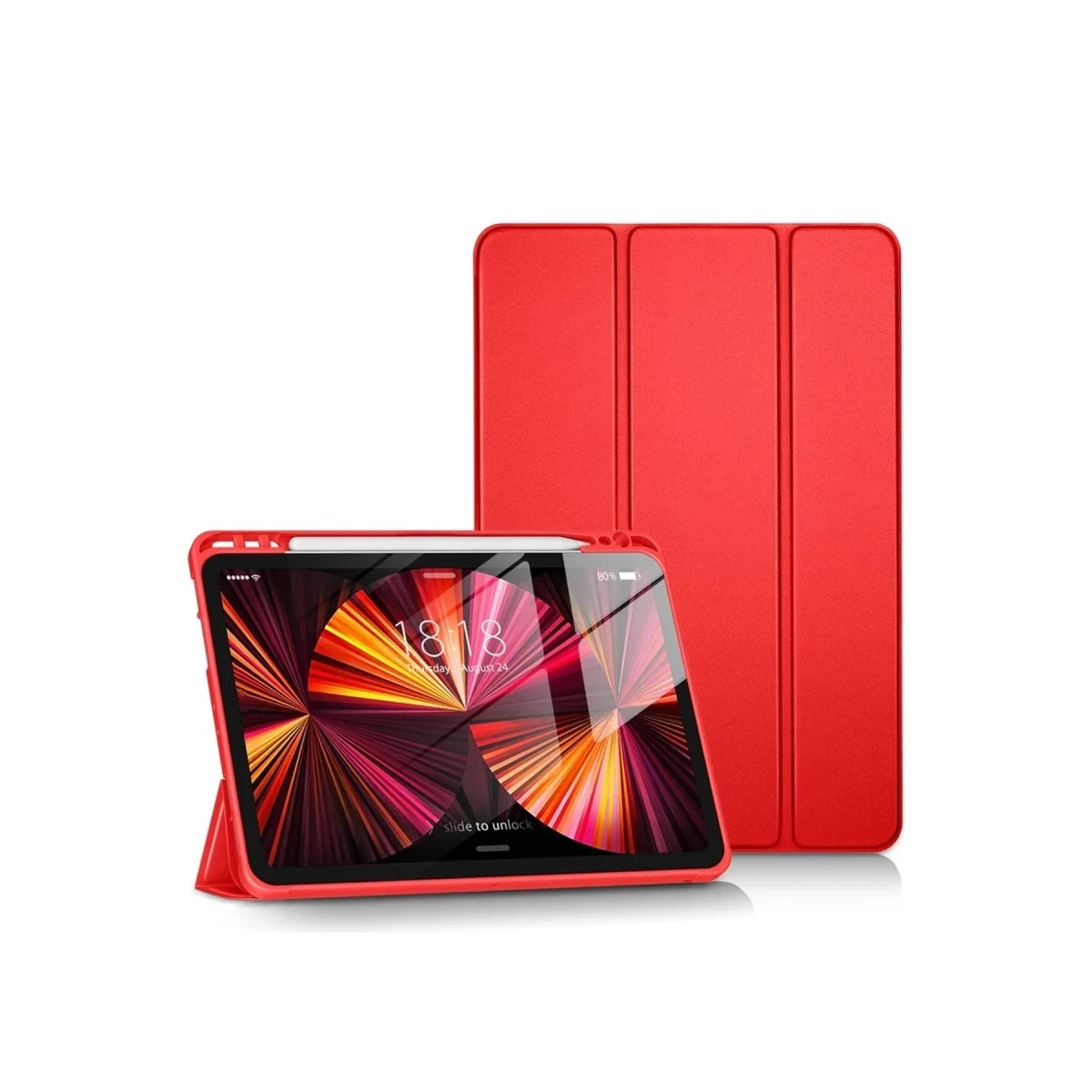iPad Pro 11 (2024) Kılıf Tablet Smart Kılıf - Kırmızı