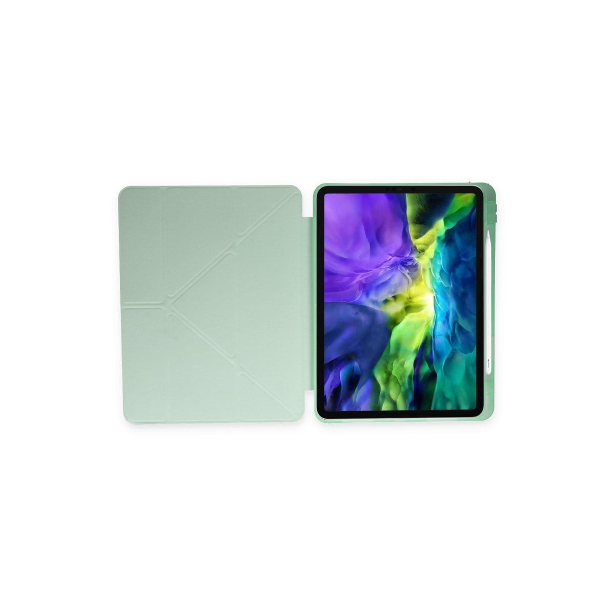 iPad Pro 12.9 (2021) Kılıf Kalemlikli Mars Tablet Kılıfı - Açık Yeşil