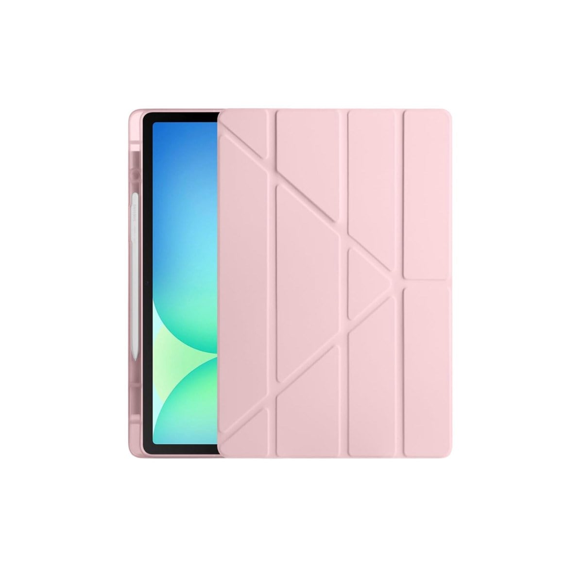 iPad Pro 13 (2024) Kılıf Kalemlikli Hugo Tablet Kılıfı - Rose Gold