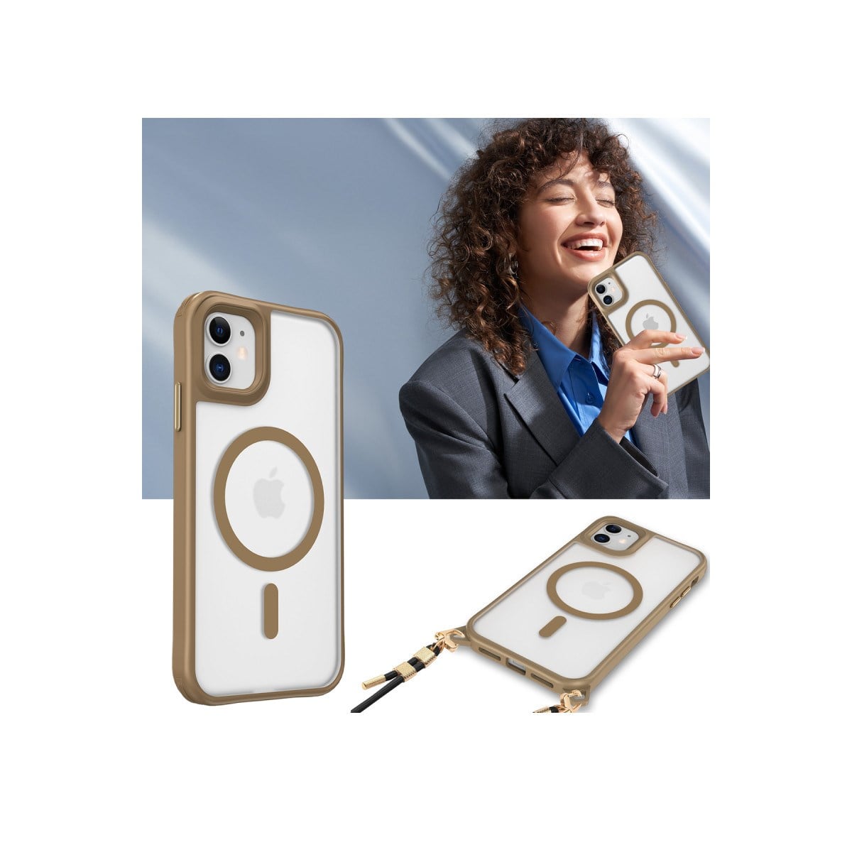 iPhone 11 Kılıf Enka Magsafe Silikon Kılıf - Siyah