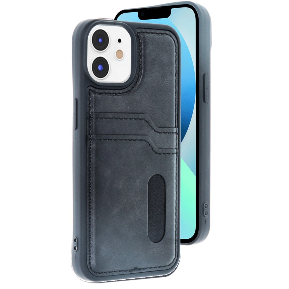 iPhone 11 Kılıf Sara Kartvizitli Deri Kılıf - Siyah
