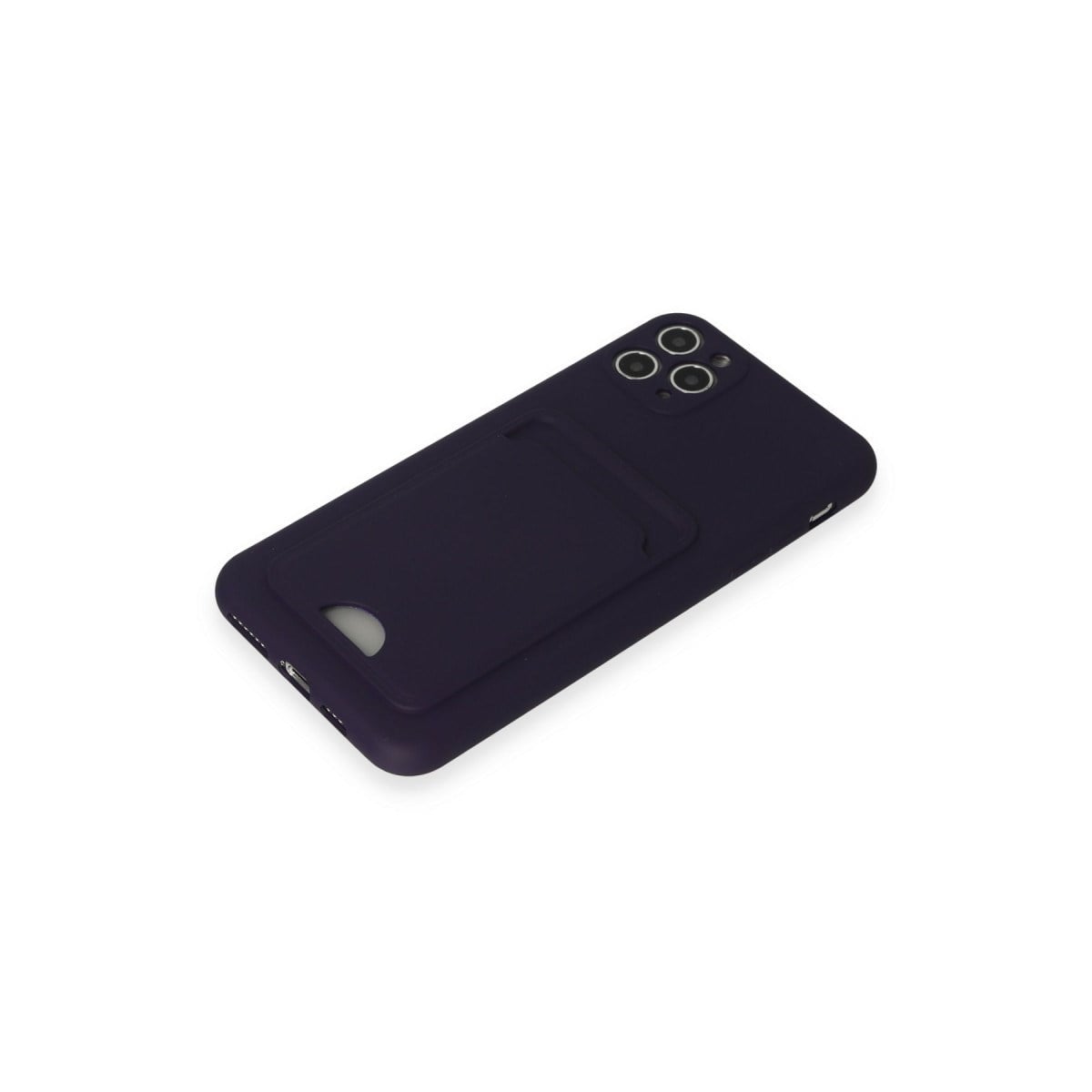iPhone 11 Pro Max Kılıf Kelvin Kartvizitli Silikon - Derin Mor