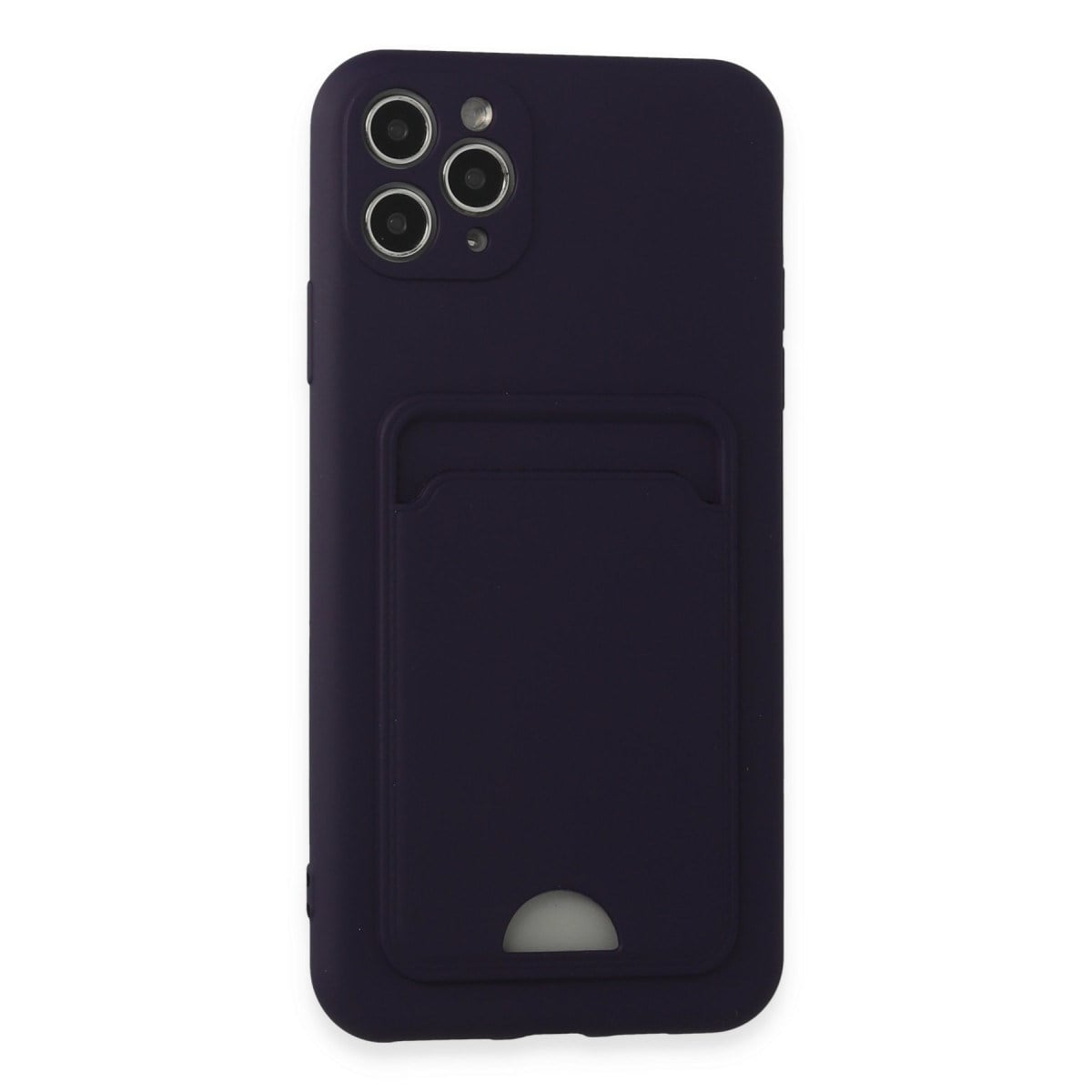 iPhone 11 Pro Max Kılıf Kelvin Kartvizitli Silikon - Derin Mor