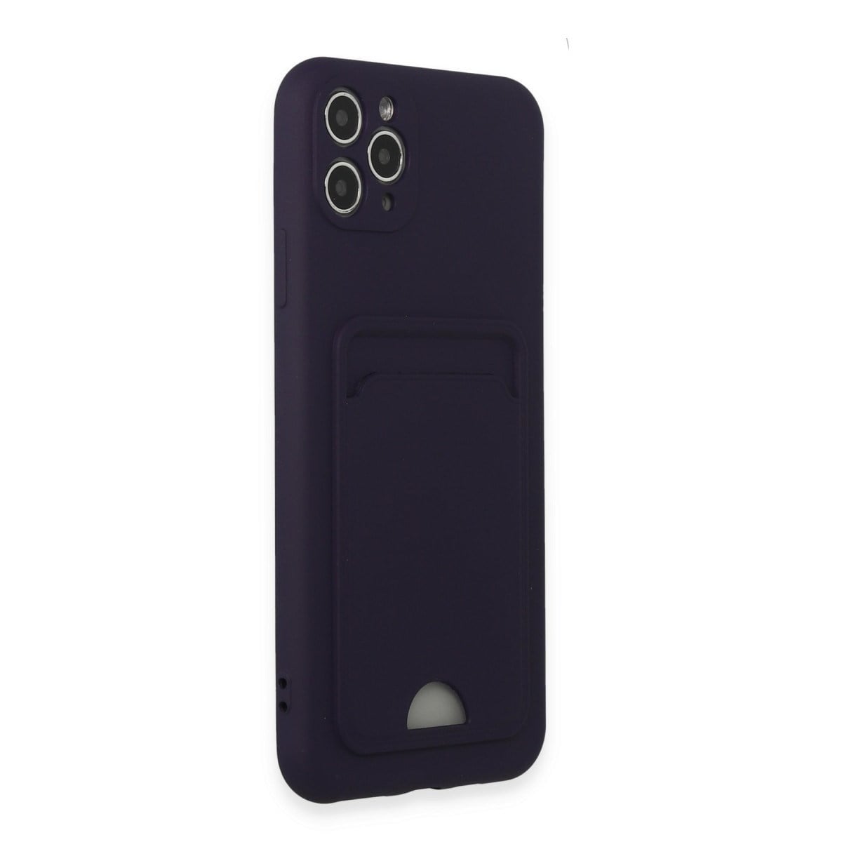 iPhone 11 Pro Max Kılıf Kelvin Kartvizitli Silikon - Derin Mor