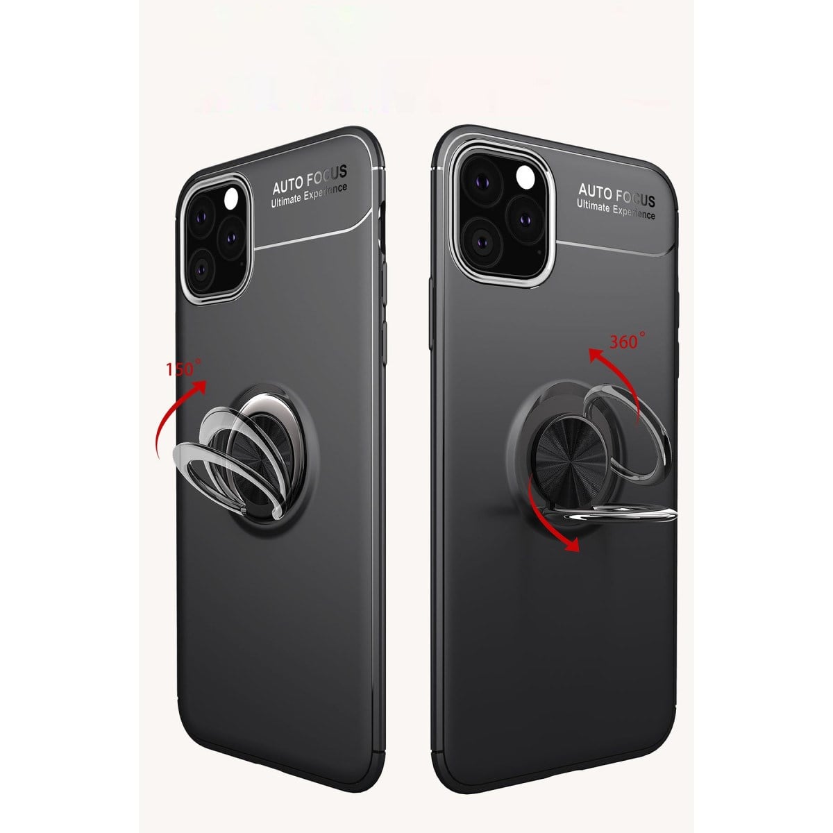 iPhone 11 Pro Max Kılıf Range Yüzüklü Silikon - Kırmızı