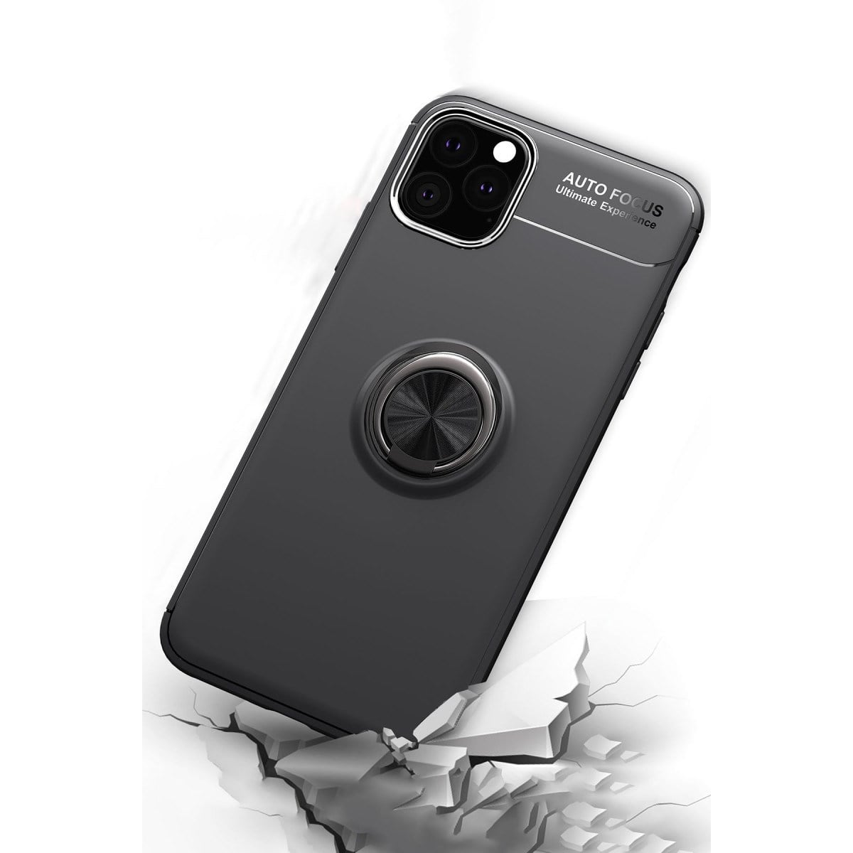 iPhone 11 Pro Max Kılıf Range Yüzüklü Silikon - Siyah