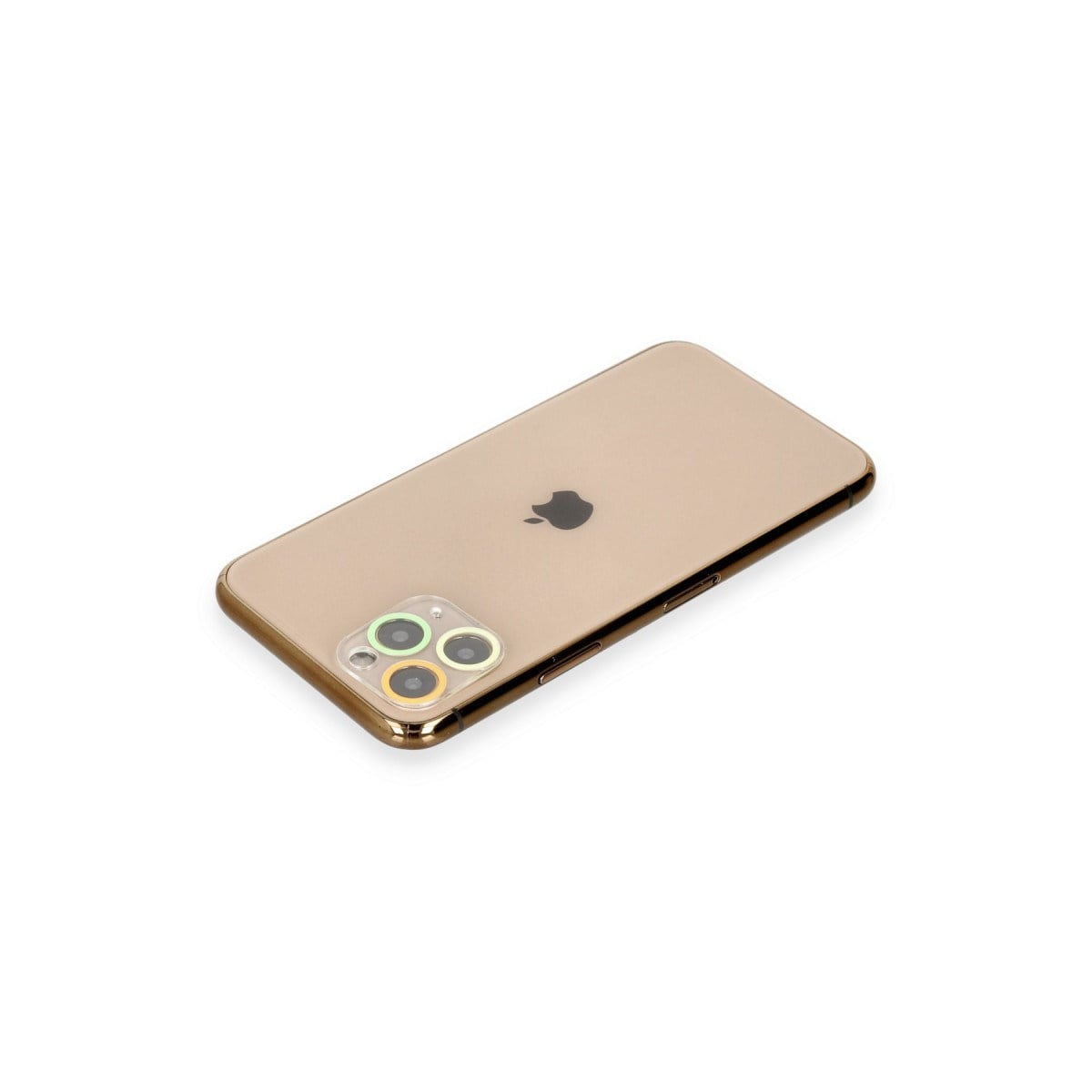 iPhone 11 Pro Max Renkli Kamera Lens Koruma Cam - Sarı-Turuncu