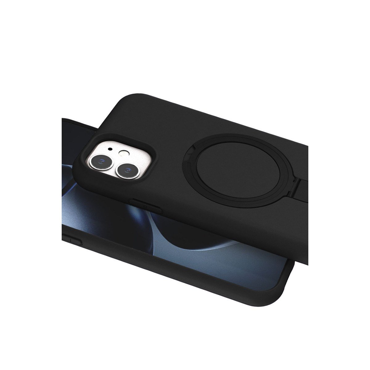 iPhone 11 Regal Magsafe Standlı Kapak - Siyah