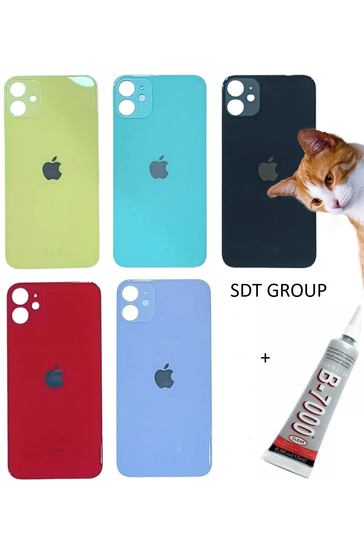 iPhone 11 Uyumlu Arka Batarya Pil Kapağı SARI (B7000 15 M