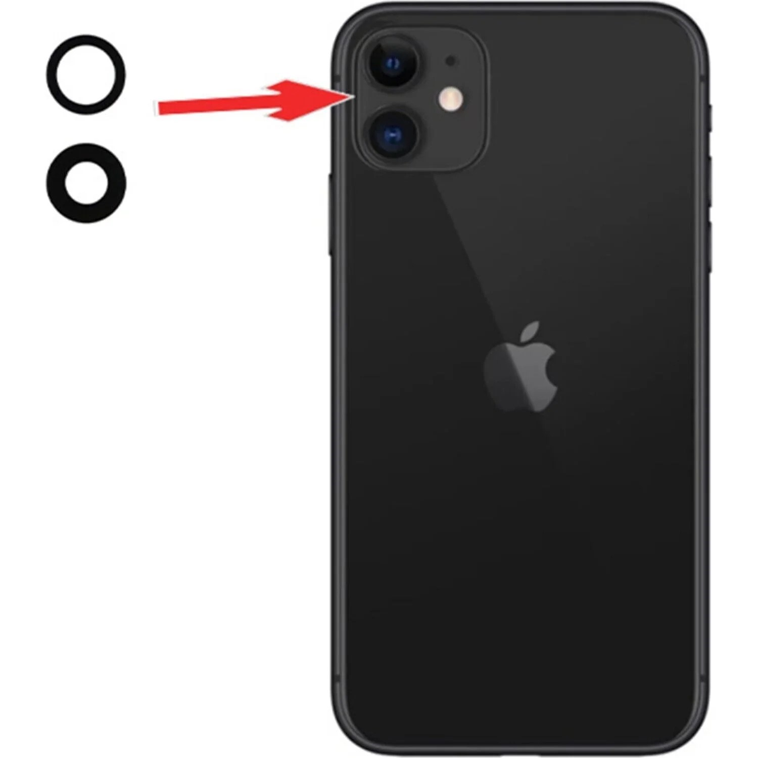 iPhone 11 Uyumlu Kamera Camı Lensi Seti