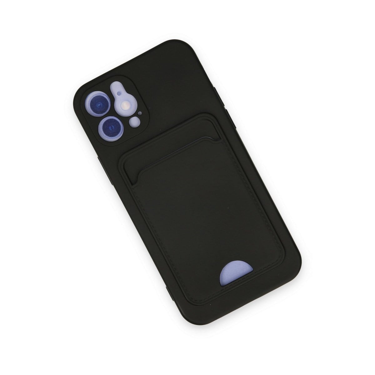 iPhone 12 Kılıf Kelvin Kartvizitli Silikon - Siyah