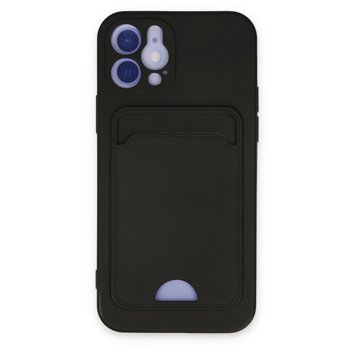 iPhone 12 Kılıf Kelvin Kartvizitli Silikon - Siyah