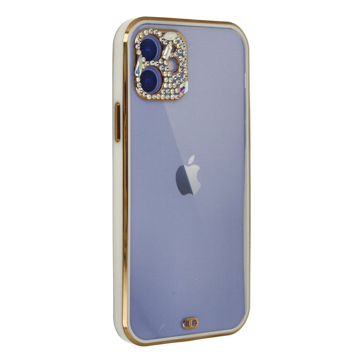 iPhone 12 Kılıf Liva Taşlı Silikon - Beyaz