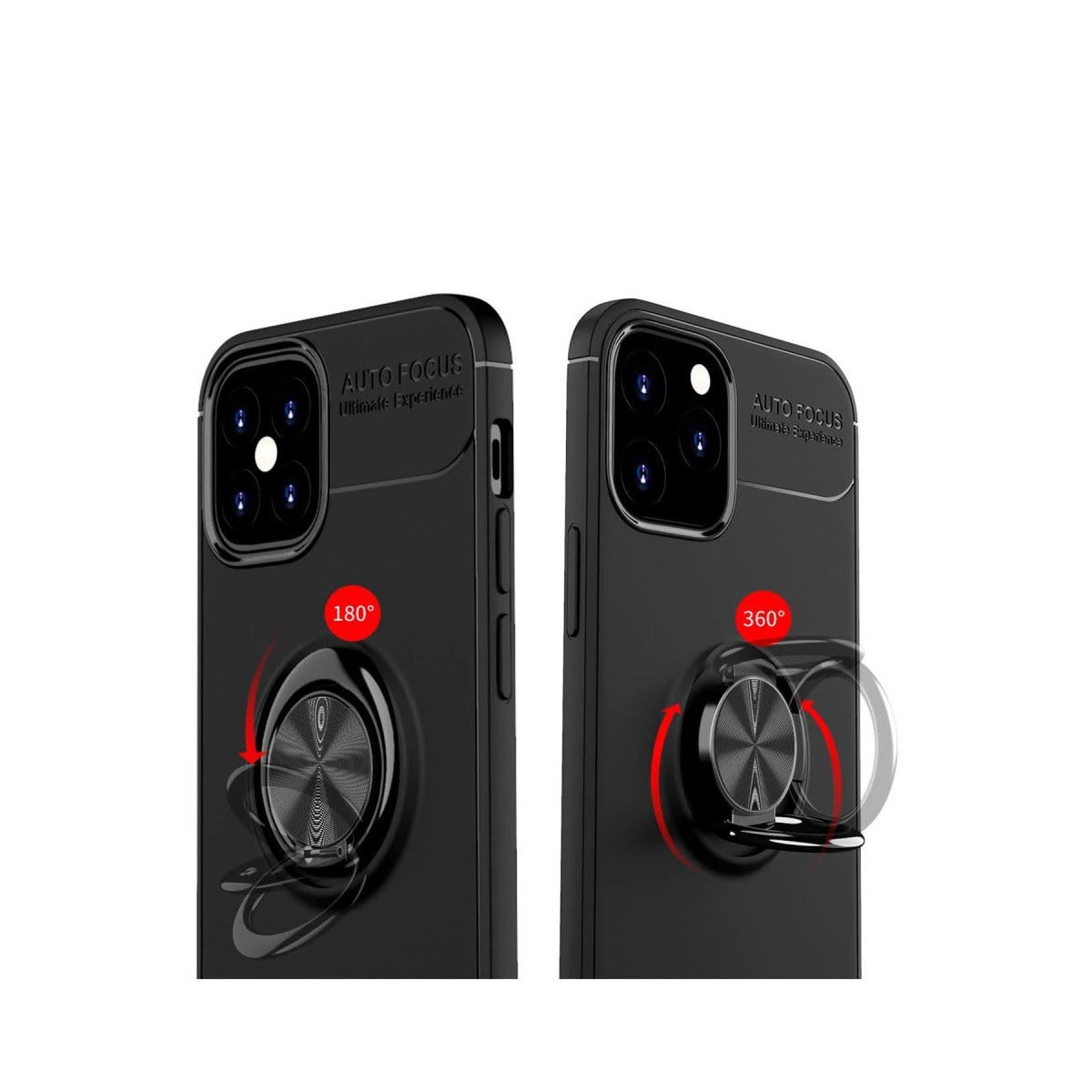 iPhone 12 Mini Kılıf Range Yüzüklü Silikon - Kırmızı