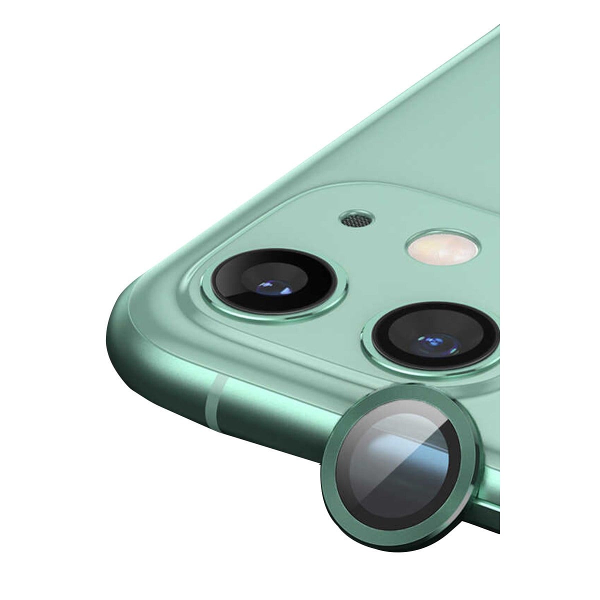 iPhone 12 Mini Raze Metal Kamera Lens - Yeşil