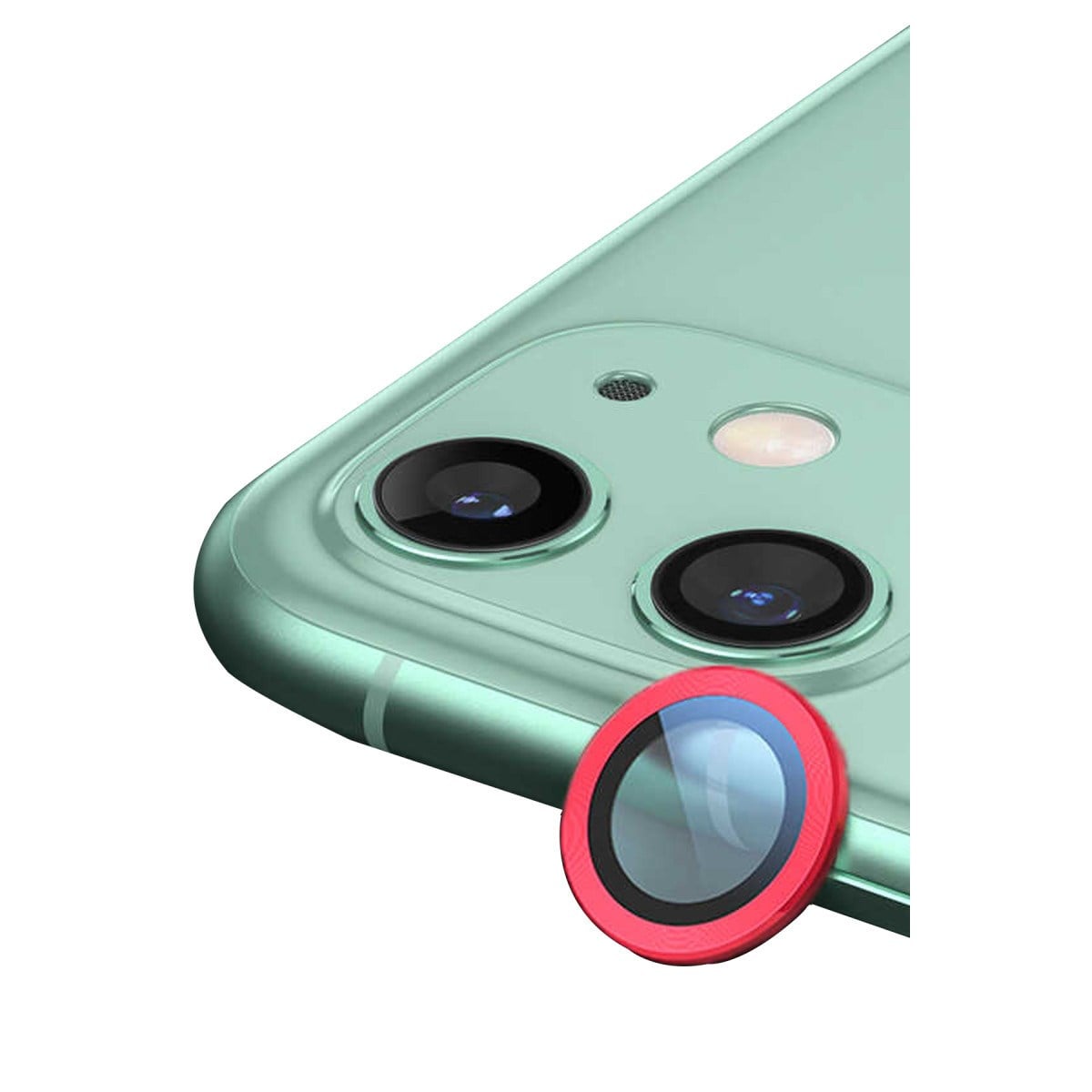 iPhone 12 Mini Raze Metal Kamera Lens - Kırmızı