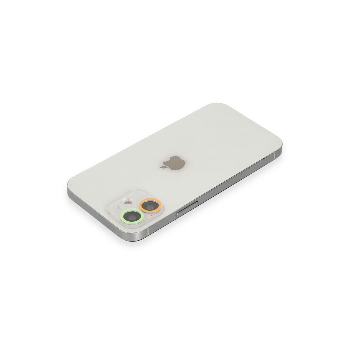 iPhone 12 Mini Renkli Kamera Lens Koruma Cam - Turuncu-Yeşil