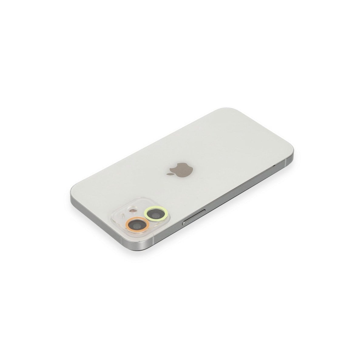 iPhone 12 Mini Renkli Kamera Lens Koruma Cam - Sarı-Turuncu