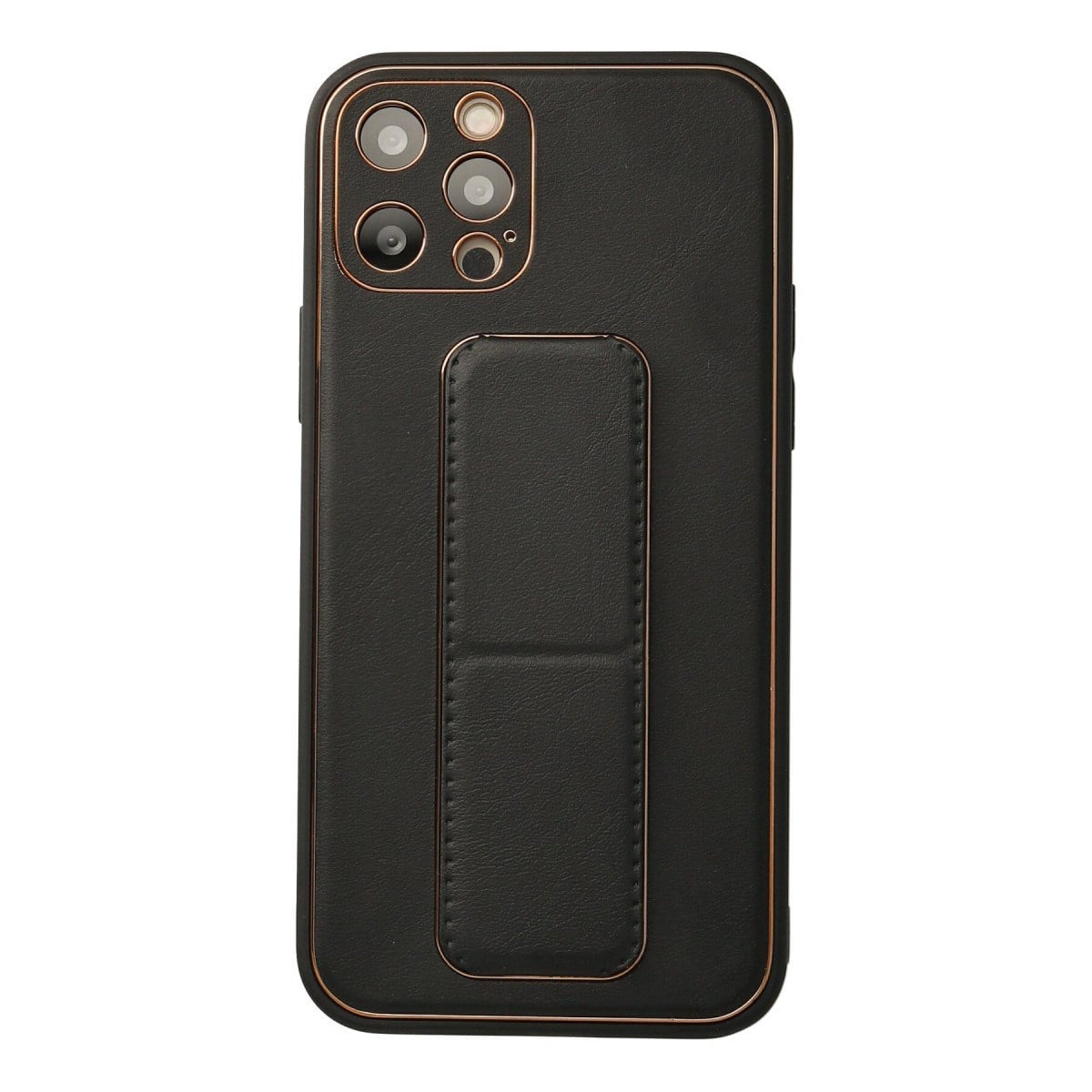 iPhone 12 Pro Kılıf Coco Deri Standlı Kapak - Siyah