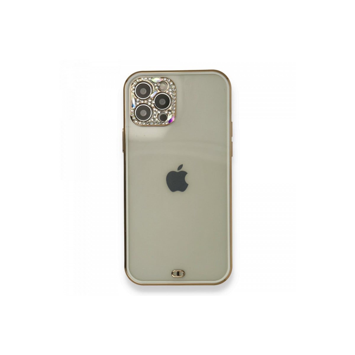iPhone 12 Pro Kılıf Liva Taşlı Silikon - Beyaz