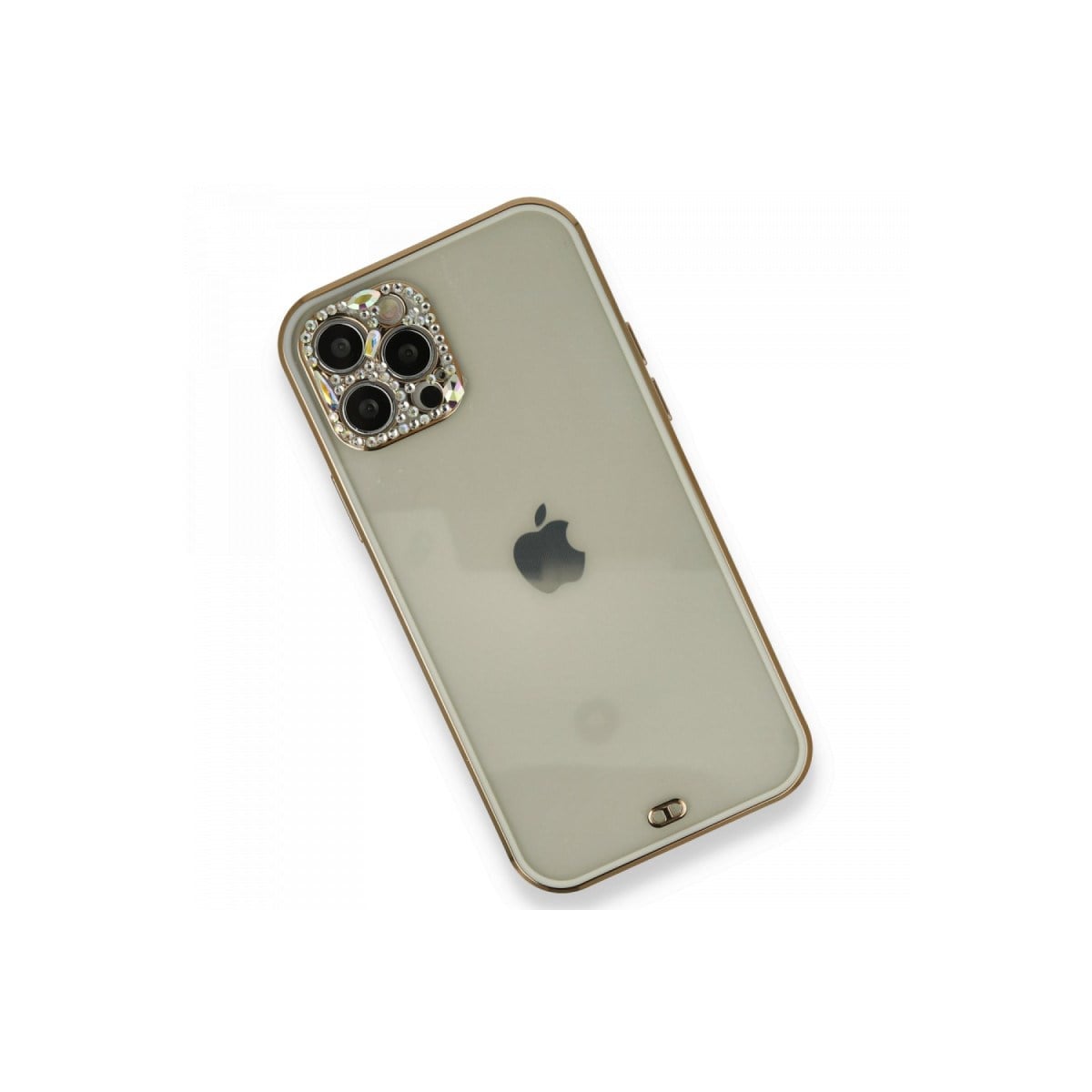 iPhone 12 Pro Kılıf Liva Taşlı Silikon - Beyaz