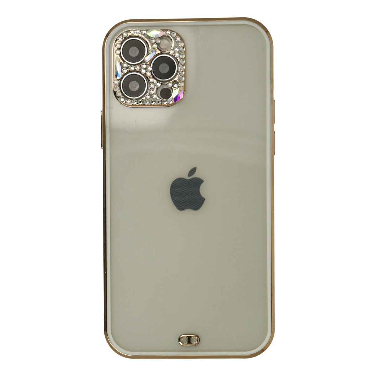 iPhone 12 Pro Max Kılıf Liva Taşlı Silikon - Beyaz