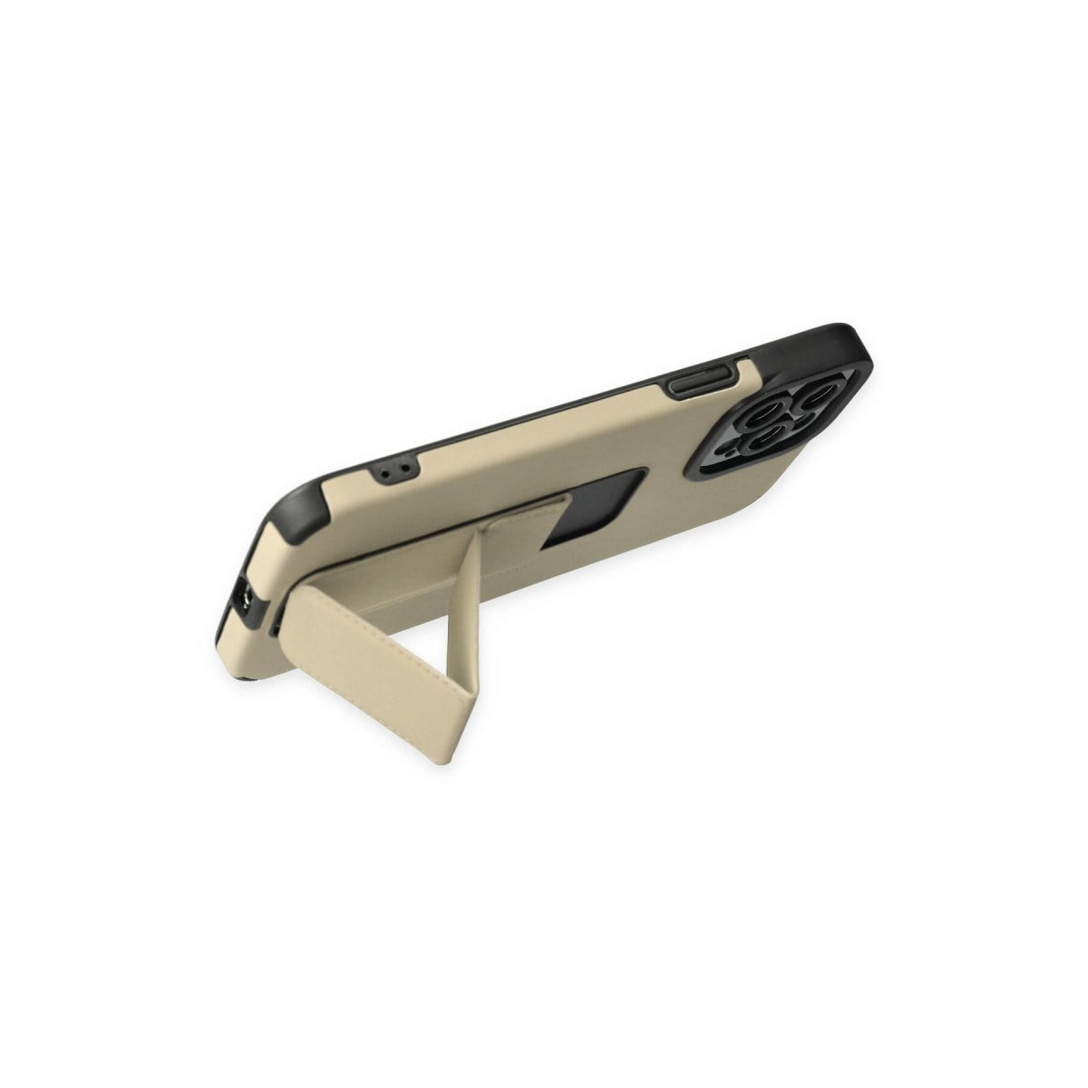iPhone 12 Pro Max Kılıf Mega Standlı Silikon - Gold