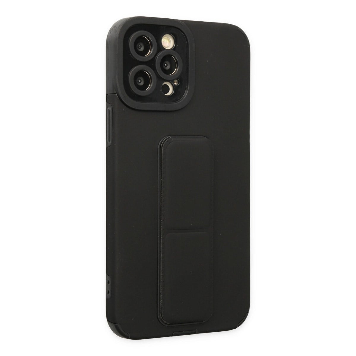 iPhone 12 Pro Max Kılıf Mega Standlı Silikon - Siyah