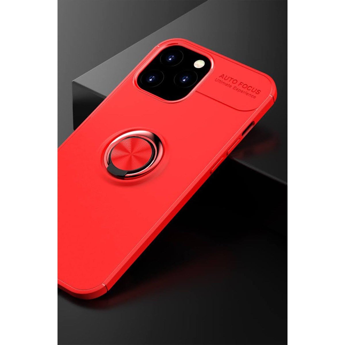 iPhone 12 Pro Max Kılıf Range Yüzüklü Silikon - Kırmızı