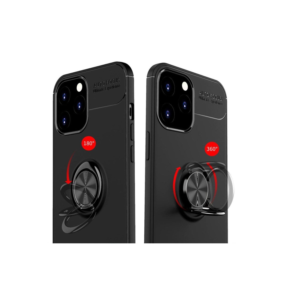 iPhone 12 Pro Max Kılıf Range Yüzüklü Silikon - Kırmızı