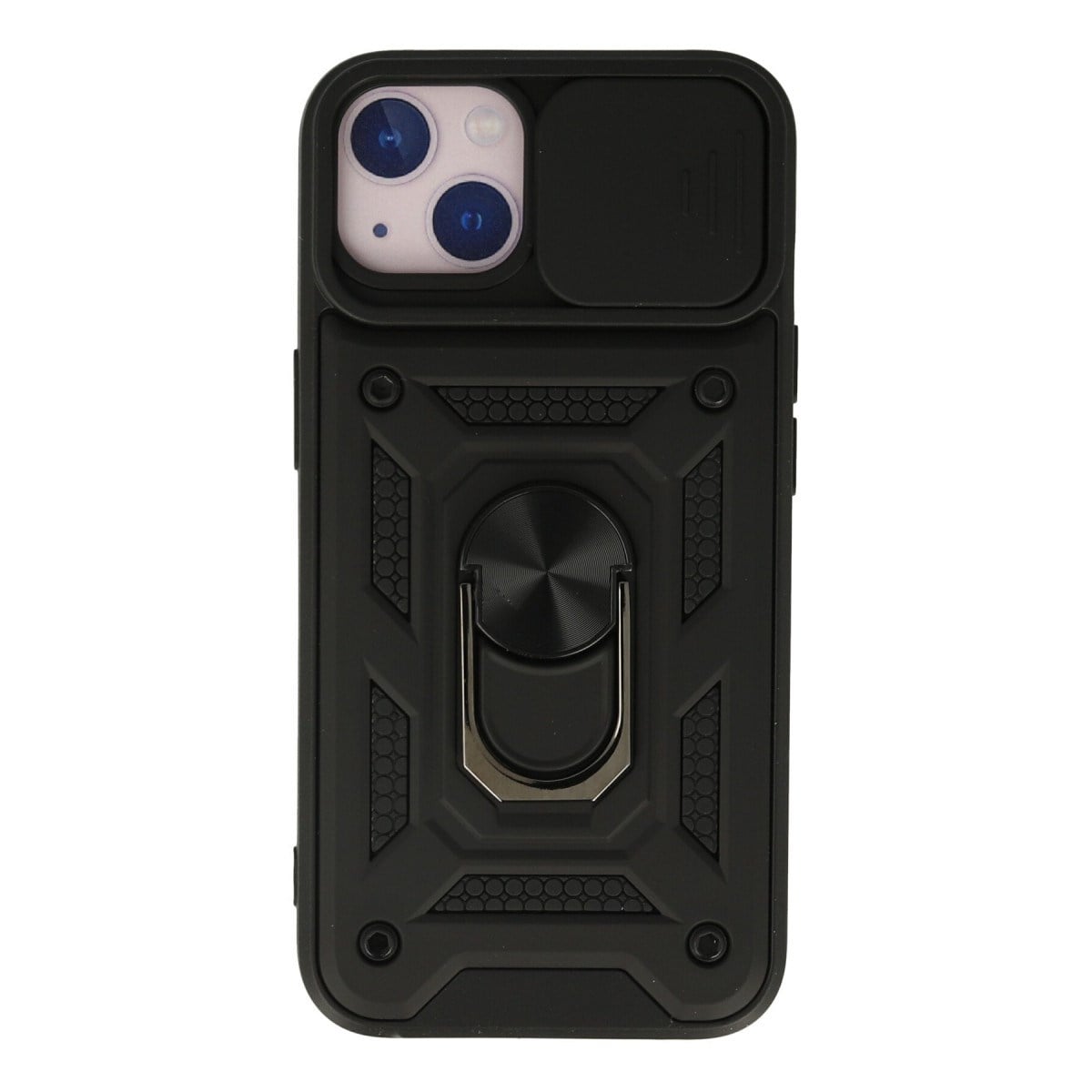 iPhone 13 Kılıf Pars Lens Yüzüklü Silikon - Siyah