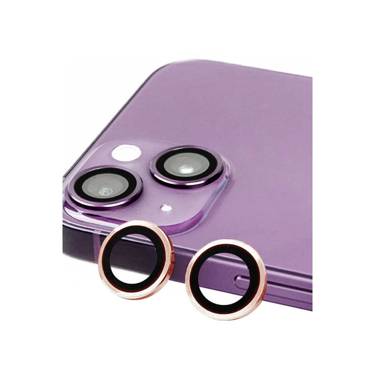 iPhone 13 Mini Raze Metal Kamera Lens - Pembe