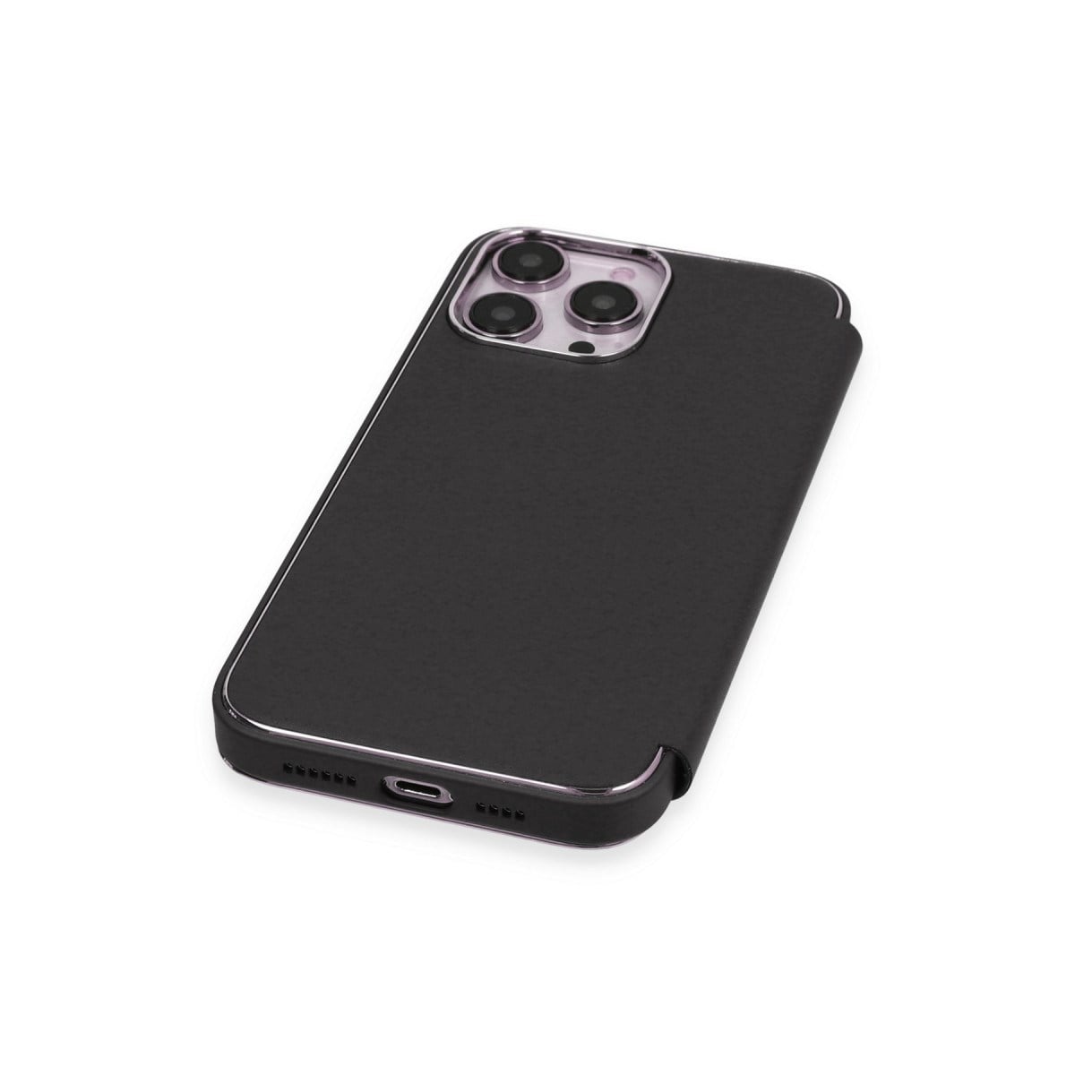 iPhone 13 Pro Kılıf Dolpin Kapaklı - Siyah