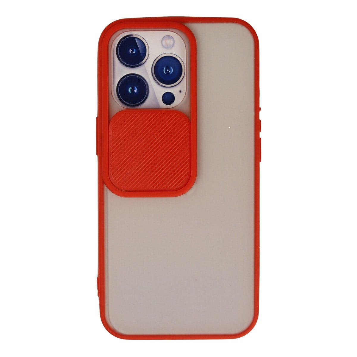 iPhone 13 Pro Kılıf Palm Buzlu Kamera Sürgülü Silikon - Kırmızı