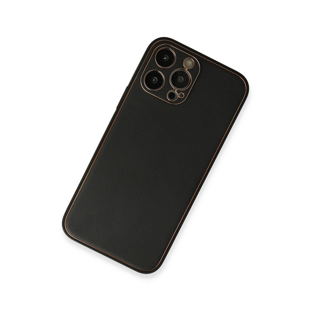 iPhone 13 Pro Max Kılıf Coco Deri Silikon Kapak - Siyah